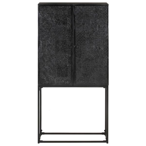 vidaXL kumode, melna, 60x30x120 cm, akācijas un mango masīvkoks