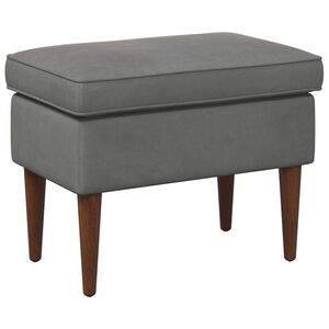 vidaXL Pēdu soliņ&scaron; Tum&scaron;i pelēka 55 x 35 x 41 cm Samts