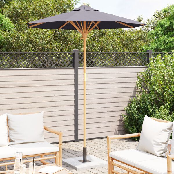 vidaXL Dārza parasols Tumši pelēka 180 x 180 x 230 cm Bambuss