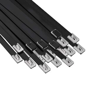 vidaXL Kabeļa saite 50 gab. 7,9 x 250 mm Melns