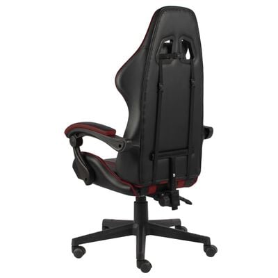 vidaXL biroja krēsls, melna un vīnsarkana mākslīgā āda