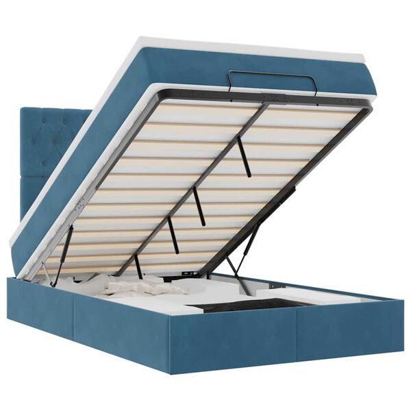 vidaXL Osmaņu gultas rāmis ar matračiem tum&scaron;i pelēks 120x200 cm samts