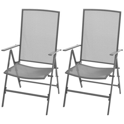 vidaXL 3-daļīgs bistro mēbeļu komplekts, saliekami krēsli, tērauds