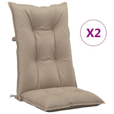 vidaXL dārza krēslu spilveni, 2 gab., pelēkbrūni, 120x50x7 cm, audums