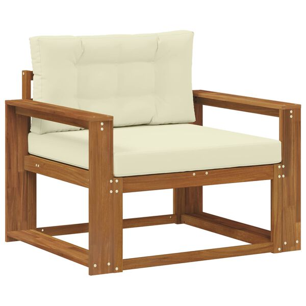 vidaXL Āra vidējā dīvāns Cietā akācijas koks Dabiska