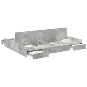 vidaXL Gultas ar uzglabā&scaron;anas vietu Betona pelēks 150 x 200 cm