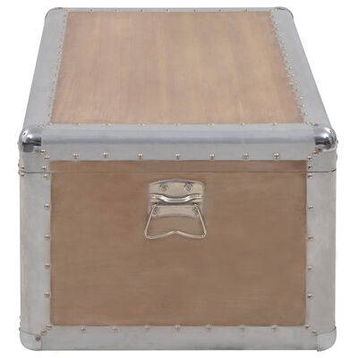 vidaXL uzglabāšanas kaste, 91x52x40 cm, brūna, egles masīvkoks