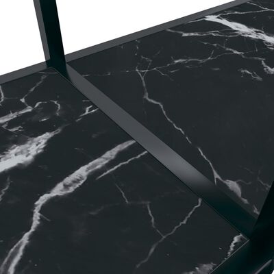 vidaXL konsoles galds, 200x35x75,5 cm, rūdīts stikls, melns