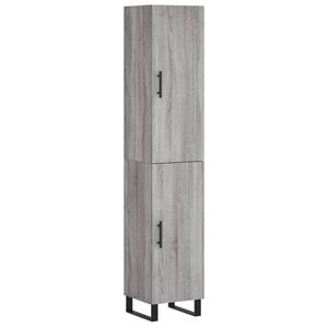 vidaXL augstais skapītis, pelēks, 34,5x34x180 cm, inženierijas koks