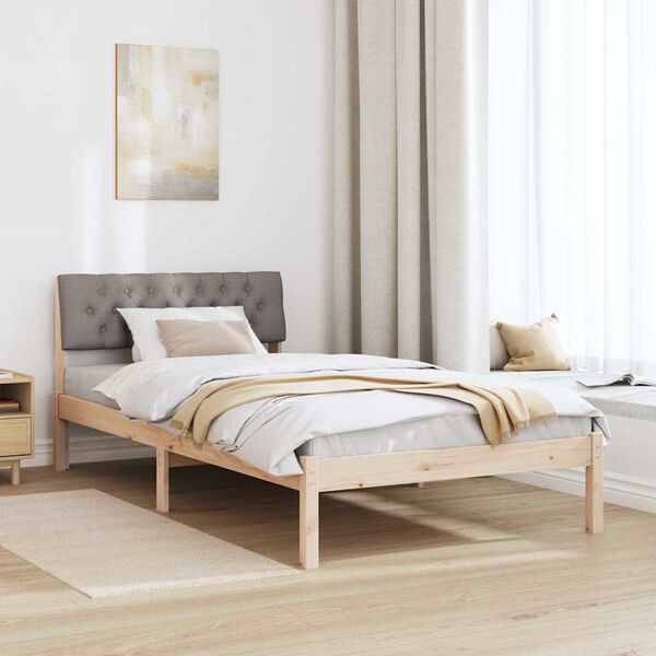 vidaXL Gultas rāmis Braun un taupe 100 x 200 cm Priedes masīvkoks