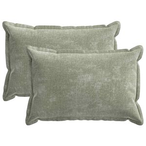 vidaXL Spilvenu pārvalks 2 gab. HOUTEN Zaļa 30 x 50 cm &Scaron;enila audums