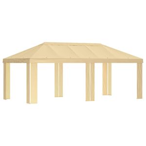 vidaXL Apsedze gaida 6 x 3 m Krēmkrāsa Poliesters 190