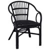 vidaXL Saliekamā krēsls Melns 58 x 60 x 81 cm Rotangpalma