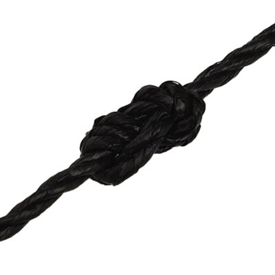 vidaXL darba virve, melna, 6 mm, 25 m, polipropilēns