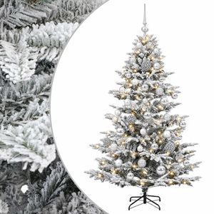 vidaXL Mākslīgā Ziemassvētku egle ar bumbiņu 150 cm 150 LED