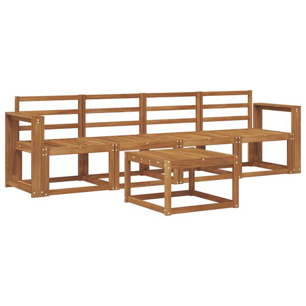 vidaXL Āra dīvānu komplekts 5 pcs Dabiska Cietā akācijas koks