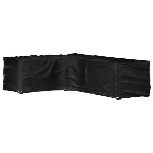 vidaXL dārza mēbeļu pārklājs, L-forma, 18 gredzeni, 220x285x80 cm