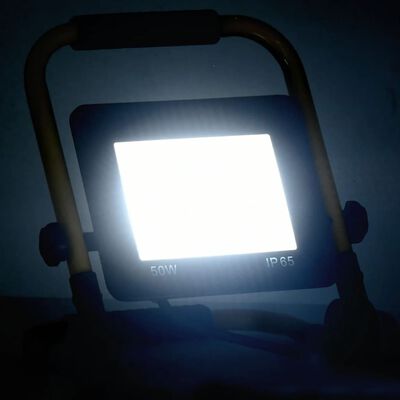 vidaXL LED prožektors ar rokturi, 50 W, vēsi balta gaisma