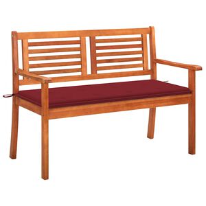 vidaXL divvietīgs dārza sols ar matraci, 120 cm, eikalipta masīvkoks