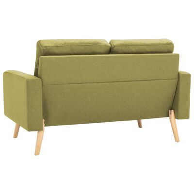 vidaXL divvietīgs dīvāns, zaļš audums