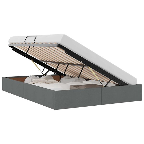 vidaXL Glabā&scaron;anas gulta Tum&scaron;i pelēks 140 x 200 cm audums