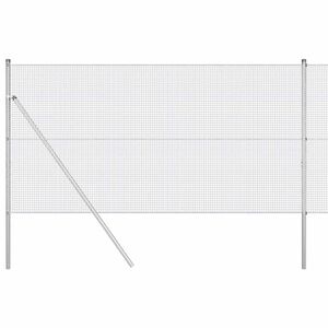 vidaXL Savilktais stiepļu žogs zemes stiprinā&scaron;anai 50 x 1,2 m Sudraba