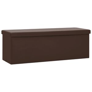 vidaXL soliņ&scaron; ar kasti, salokāms, brūns, PVC