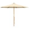 vidaXL Dārza parasols &Oslash; 300 x 248 cm Cieta eikalipta koksne Krēmkrāsas