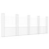 vidaXL gabionu siena ar 5 stabiem, U-forma, dzelzs, 500x20x200 cm