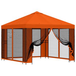 vidaXL Dārza paviljons ar sānu sienām 3 x 3 m Oranža