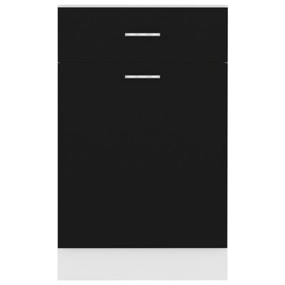 vidaXL apakšējais skapītis ar atvilktnēm, melns, 50x46x81,5 cm