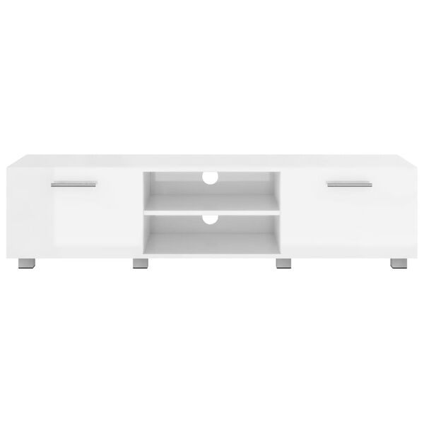 vidaXL TV skapītis, spīdīgi balts, 140x40x35 cm, inženierijas koks