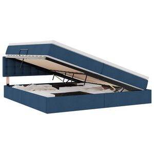 vidaXL Gulta ar uzglabā&scaron;anas vietu un matraci Zila 200 x 200 cm