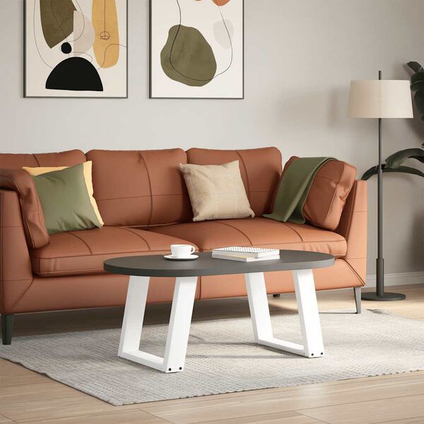 vidaXL kafijas galdiņa kājas, 2 gab., U-veida, baltas, 50x(42-43) cm, tērauds