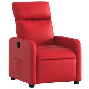 vidaXL atpūtas krēsls, atgāžams, sarkana mākslīgā āda