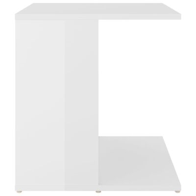 vidaXL galdiņš, spīdīgi balts, 45x45x48 cm, skaidu plāksne