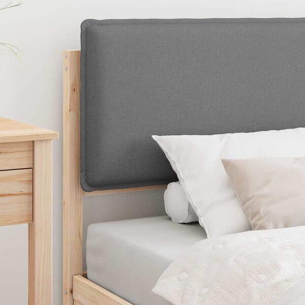 vidaXL Gultas rāmis ar polsterētu galvas balstu Gai&scaron;i pelēks