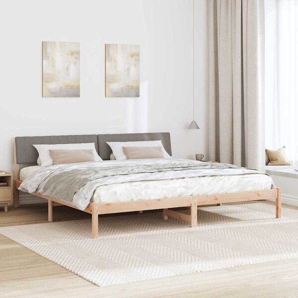 vidaXL Gultas rāmis Braun un taupe 160 x 200 cm Priedes masīvkoks