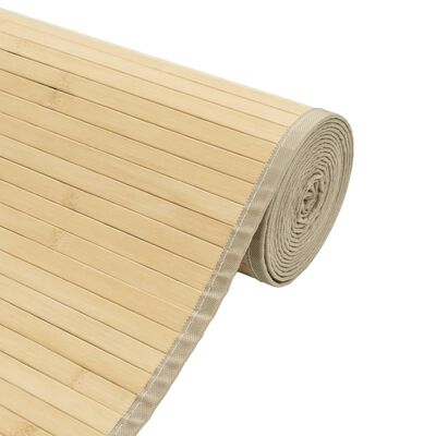 vidaXL paklājs, taisnstūra forma, dabīga krāsa, 100x200 cm, bambuss