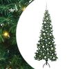 vidaXL Stūra mākslīgais Ziemassvētku koks Zaļa 180 cm PVC un metāls