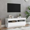 vidaXL TV galdiņ&scaron; ar LED lampiņām, 100x35x40 cm, spīdīgi balts