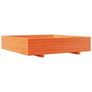 vidaXL dārza puķu kaste vaska brūnas 110x110x26,5 cm priedes masīvkoks