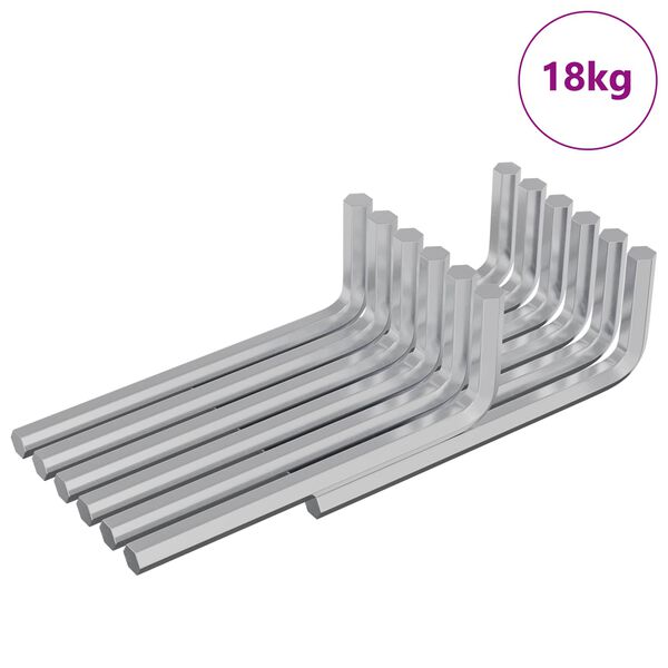 vidaXL Se&scaron;u stūru atslēga 1800 pcs Sudraba 32 x 86 mm Tērauds