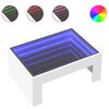 vidaXL kafijas galdiņ&scaron; ar LED, balts, 70x50x30 cm
