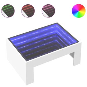 vidaXL kafijas galdiņ&scaron; ar LED, balts, 70x50x30 cm