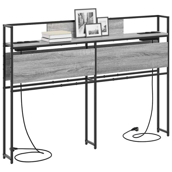 vidaXL Uzglabā&scaron;anas galvas balsts Pelēka Sonomas ozola 140 cm