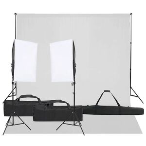 vidaXL fotostudijas komplekts, gaismas un fons