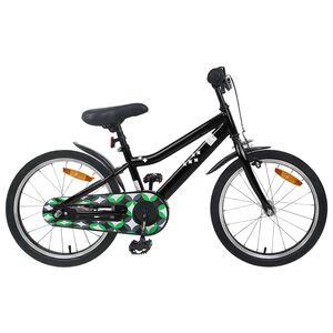 vidaXL Bērnu Velosipēds 18 Collas 5-7 gadiem Melns