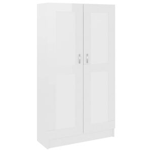 vidaXL grāmatu skapis, spīdīgi balts 82,5x30,5x150cm inženierijas koks