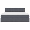 vidaXL Gulta ar uzglabā&scaron;anas vietu un LED Tum&scaron;i pelēks 180 x 200 cm
